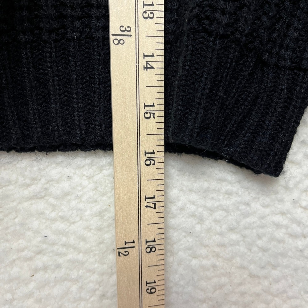 SHEIN Sweater Womens S Black Cropped Chunky Ribbed Knit Crewneck Pullover 4473 - Picture 3 of 8